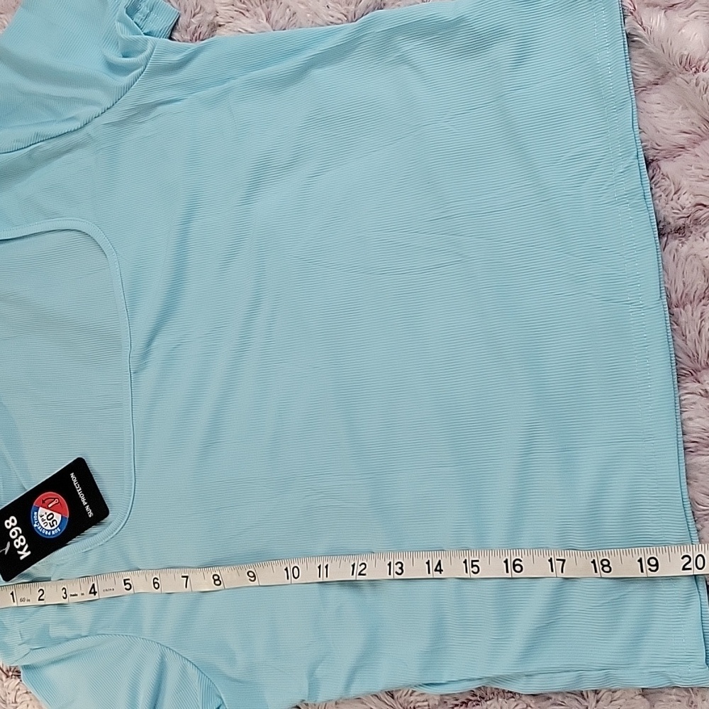 NWT Caike-Sports 2-Piece Lounge Set Light Blue Stretchy Athleisure Outfit Size M - Picture 5 of 11